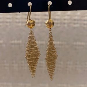 1980’s gold mesh earrings 18K